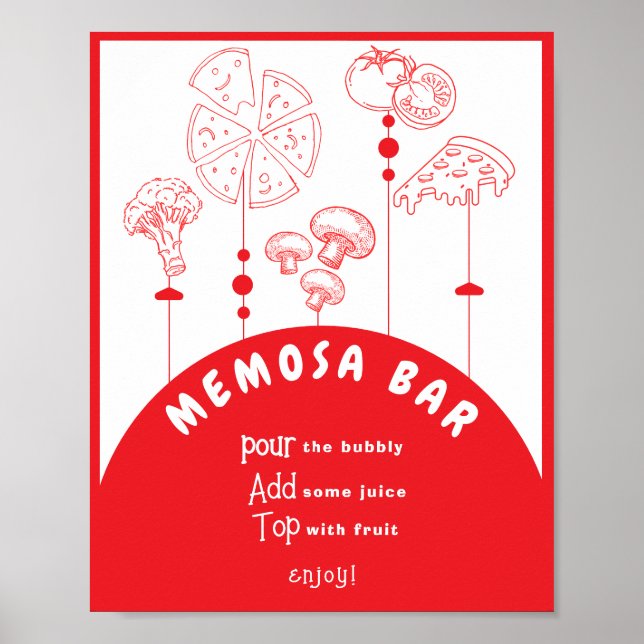 Póster Rótulo de bar Pizza Special Delivery Memosa (Frente)