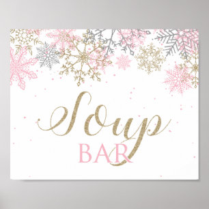Póster Rótulo de bar Soup Snowflake de Onederland