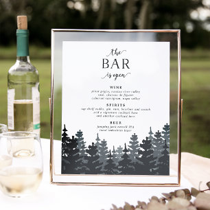 Póster Rótulo de bar Winter Forest Boda