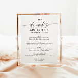 Póster Rótulo de barra abierta Boda minimalista | Funny B<br><div class="desc">Este hermoso Rótulo Open Bar cuenta con una elegante elegancia minimalista moderna que podrá mostrar en su boda o evento especial. Edite fácilmente la mayoría de las palabras para que coincidan con su estilo. El texto y los colores de fondo son totalmente editables —> haga clic en el botón "Editar...</div>
