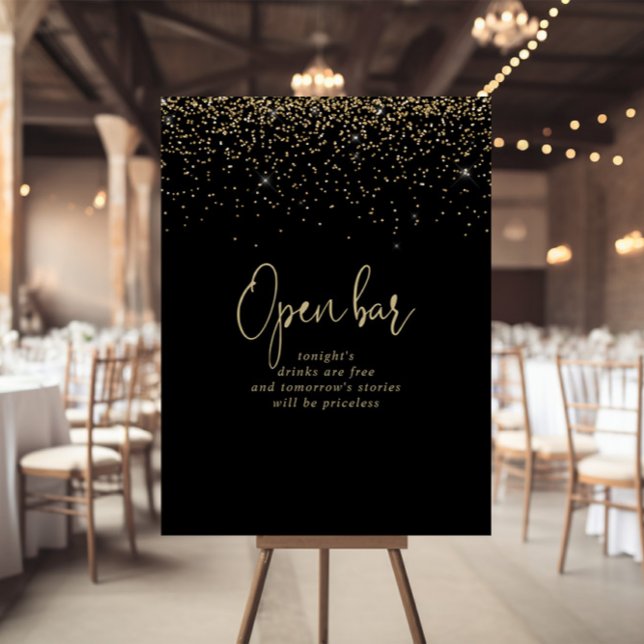 Póster Rótulo de barra abierta de Boda de guiones de moda (Subido por el creador)