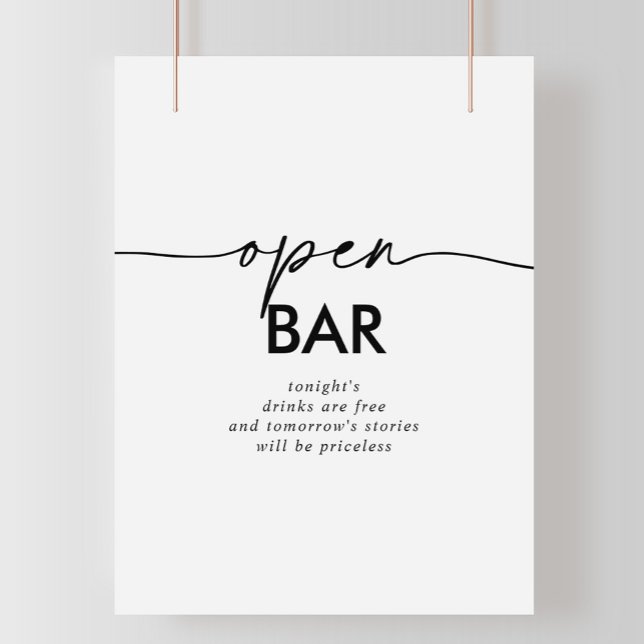 Póster Rótulo de barra abierta del Boda clásico blanco ne (Subido por el creador)