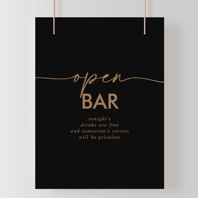 Póster Rótulo de barra de apertura del Boda Black Gold Cl (Subido por el creador)