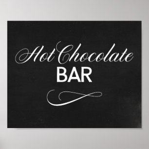 Póster Rótulo de barra de chocolate caliente con fondo ne