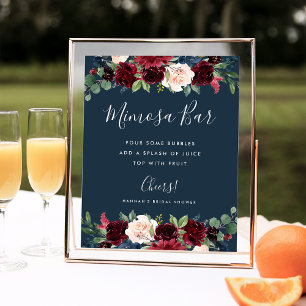 Póster Rótulo de barra de Mimosa de la flor radiante   Ar