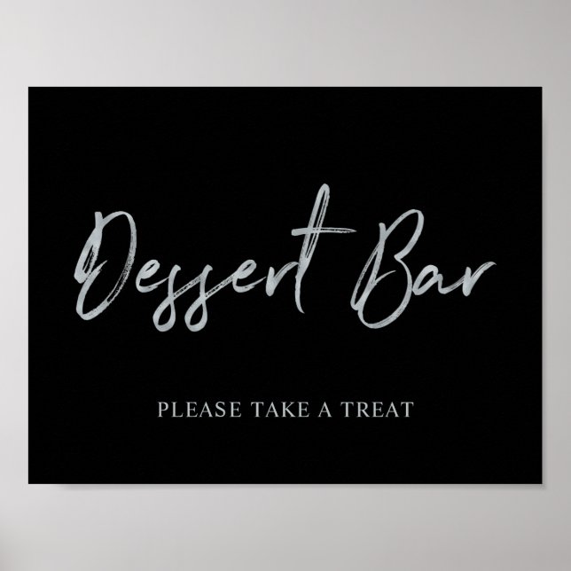 Póster Rótulo de barra de postres con letras de pincel mo (Frente)