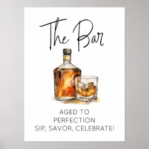 Póster Rótulo de barra de Whiskey - Imprimible