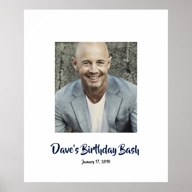 Póster Rótulo De Bash De Cumpleaños En La Junta De Fiesta (Frente)