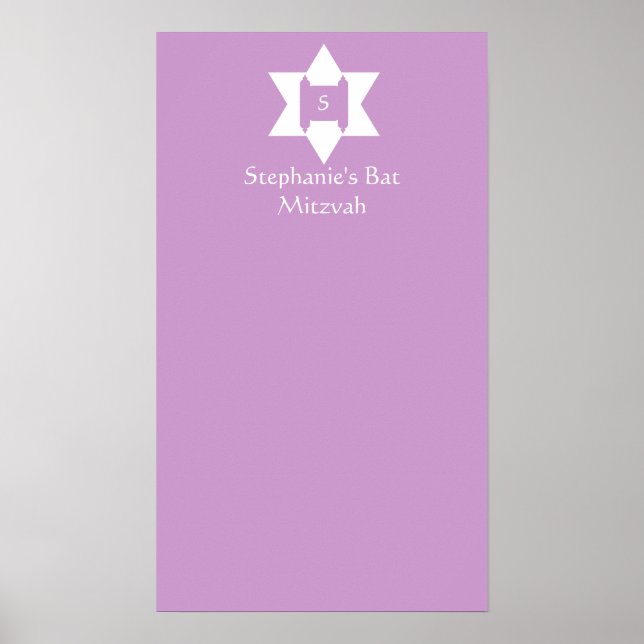 Póster Rótulo de Bat Mitzvah en Poster a bordo (Frente)