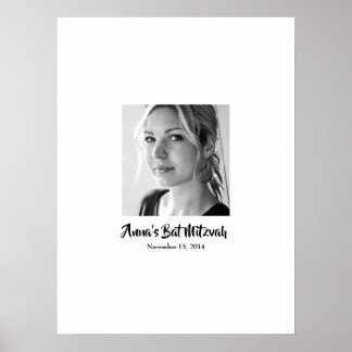 Póster Rótulo De Bat Mitzvah En Poster De La Junta Fiesta