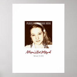 Póster Rótulo De Bat Mitzvah En poster De La Junta Fiesta