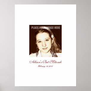 Póster Rótulo De Bat Mitzvah En poster De La Junta Fiesta