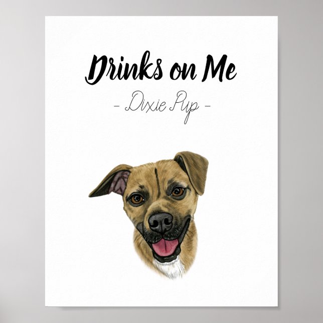 Póster Rótulo de bebida boda (Frente)