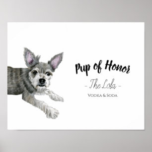 Póster Rótulo de bebida Boda de perro