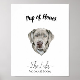 Póster Rótulo de bebida Boda de perro
