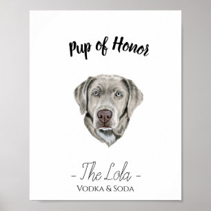 Póster Rótulo de bebida Boda de perro