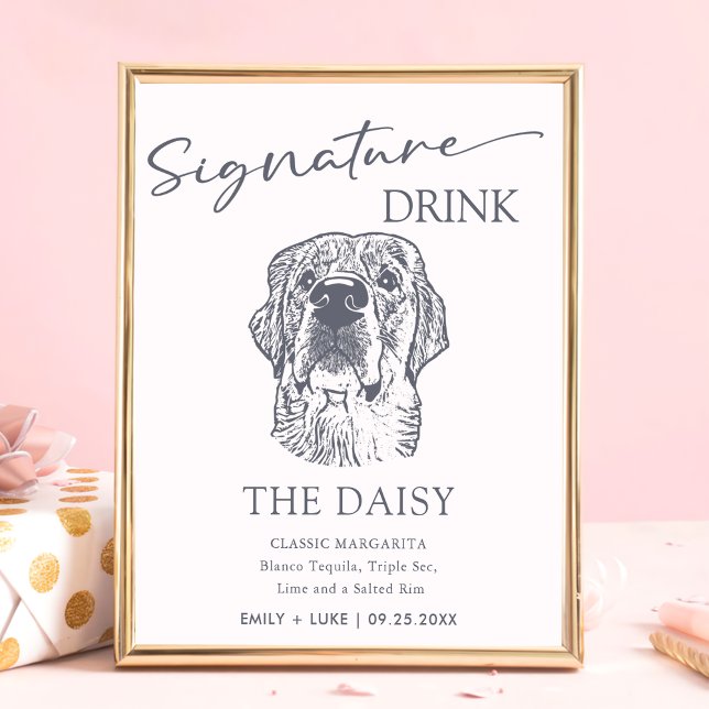Póster Rótulo de bebida Boda de perro de Golden Retriever (Subido por el creador)