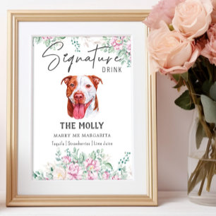 Póster Rótulo de bebida con Bulldog de hoyo