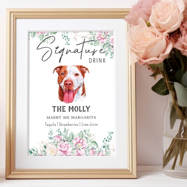 Póster Rótulo de bebida con Bulldog de hoyo (Subido por el creador)