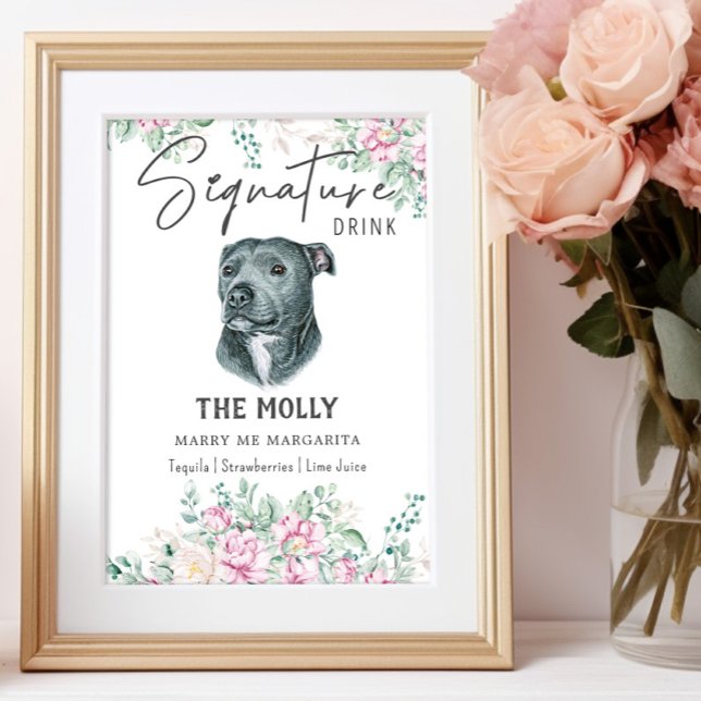 Póster Rótulo de bebida con Bulldog de hoyo (Subido por el creador)