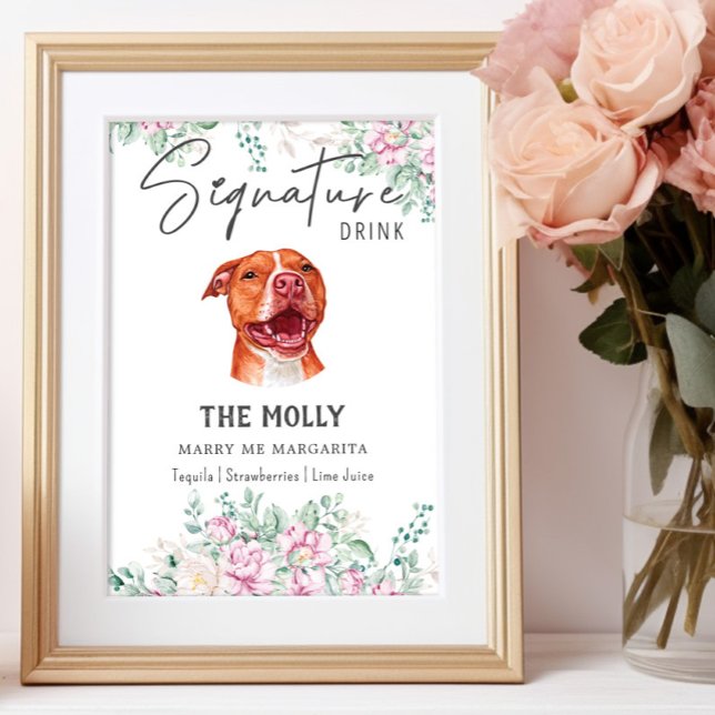 Póster Rótulo de bebida con Bulldog de hoyo (Subido por el creador)