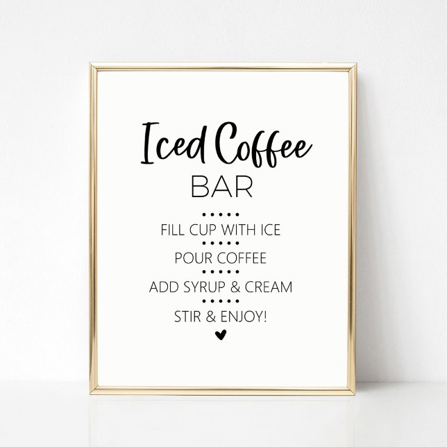 Póster Rótulo de bebida de bar de café con hielo (Subido por el creador)