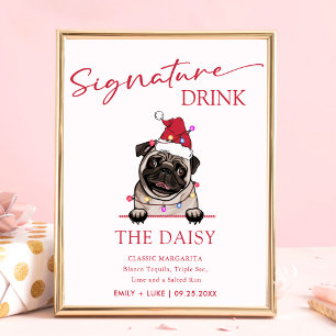 Póster Rótulo de bebida de Boda de Bulldog británico