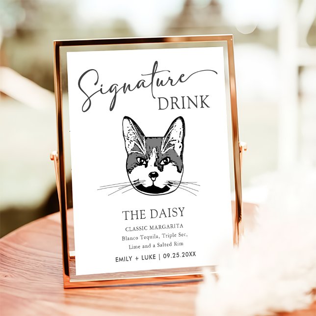 Póster Rótulo de bebida de Boda de gato de Tuxedo (Subido por el creador)