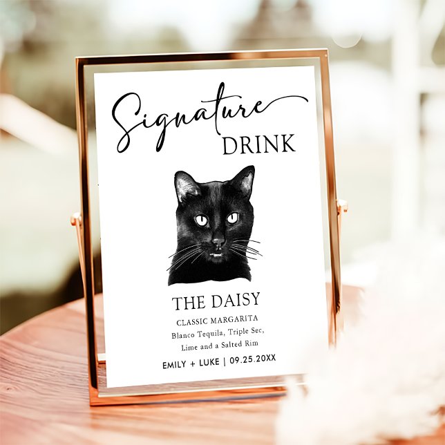 Póster Rótulo de bebida de Boda de gato negro (Subido por el creador)