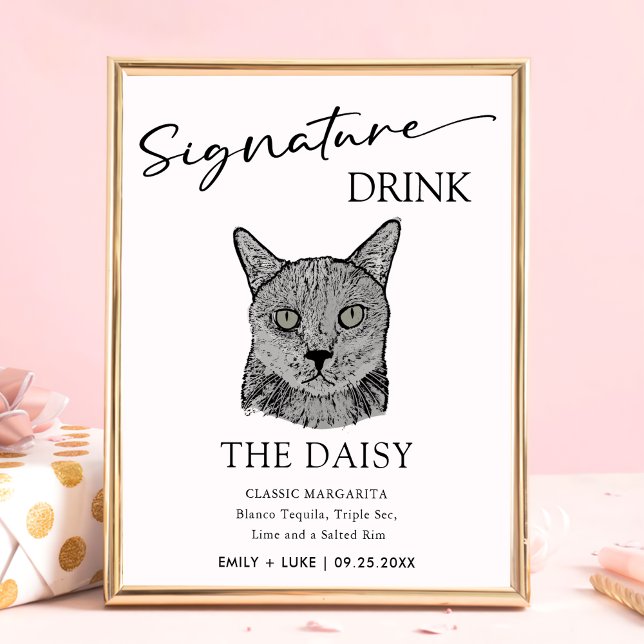 Póster Rótulo de bebida de Boda de gato negro (Subido por el creador)