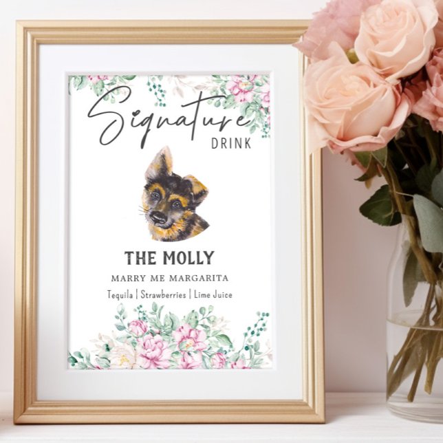 Póster Rótulo de bebida de perro de pastor alemán (Subido por el creador)