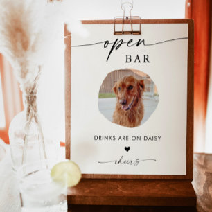Póster Rótulo de bebida fotográfica mascota   Rótulo Boda