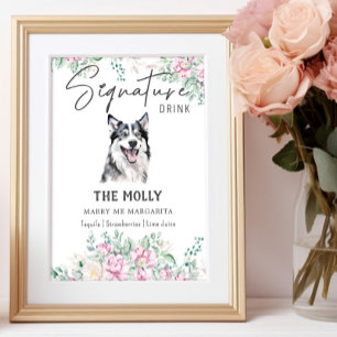 Póster Rótulo de bebida Husky Dog Signature