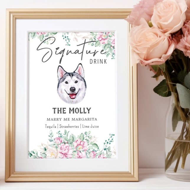 Póster Rótulo de bebida Husky Dog Signature (Subido por el creador)
