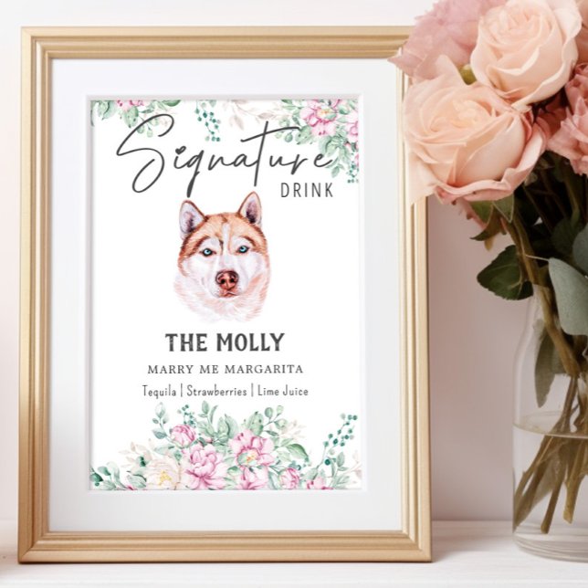 Póster Rótulo de bebida Husky Dog Signature (Subido por el creador)