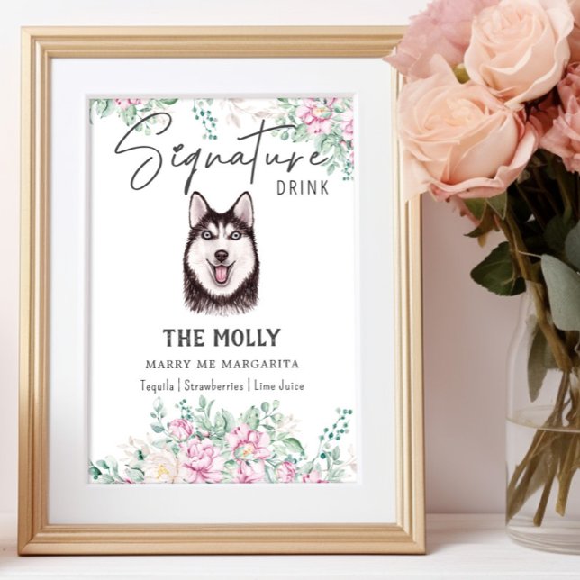 Póster Rótulo de bebida Husky Dog Signature (Subido por el creador)