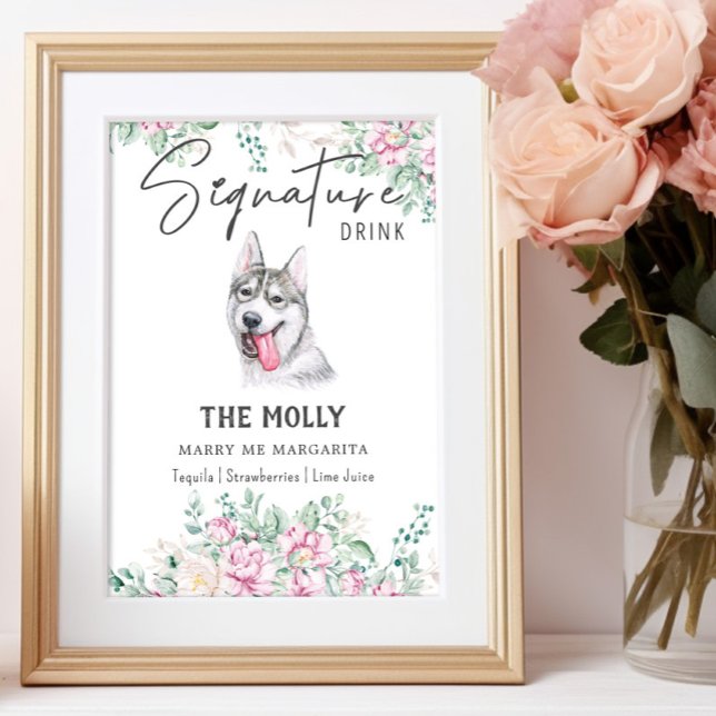 Póster Rótulo de bebida Husky Dog Signature (Subido por el creador)