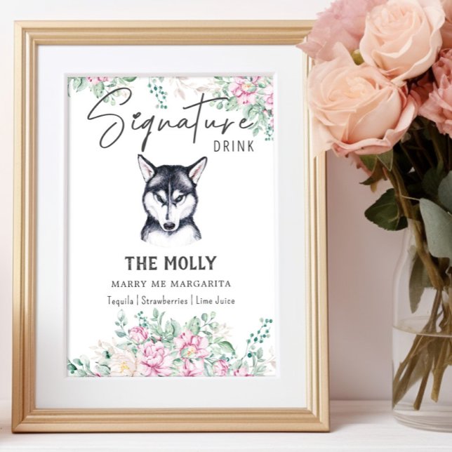 Póster Rótulo de bebida Husky Dog Signature (Subido por el creador)