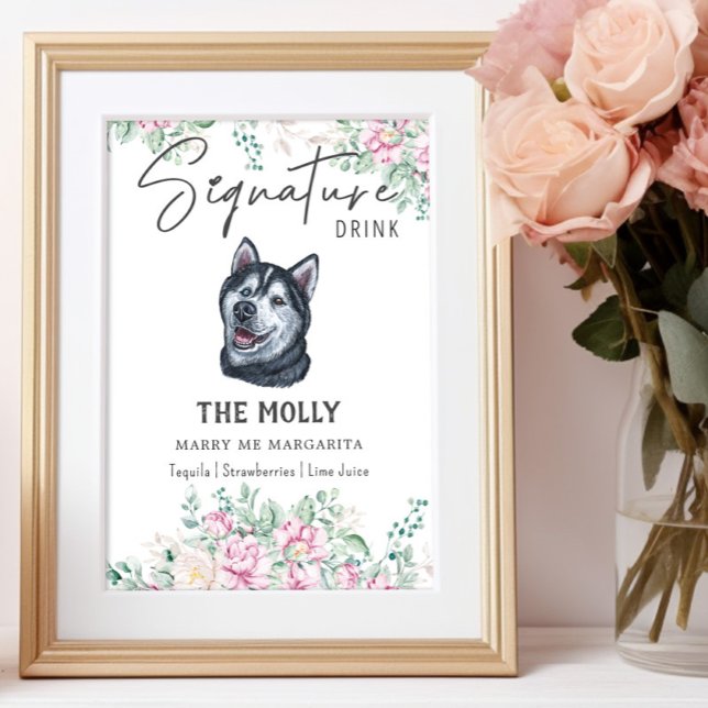 Póster Rótulo de bebida Husky Dog Signature (Subido por el creador)