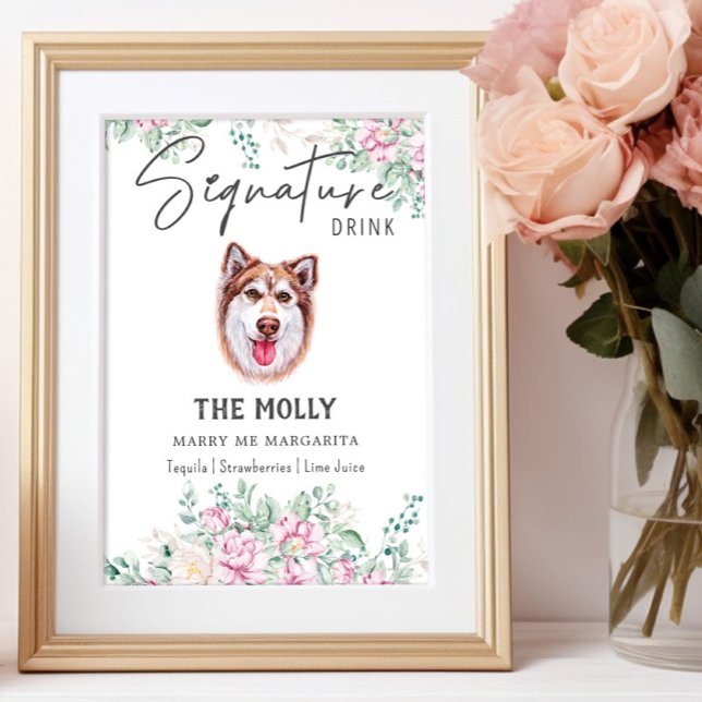 Póster Rótulo de bebida Husky Dog Signature (Subido por el creador)