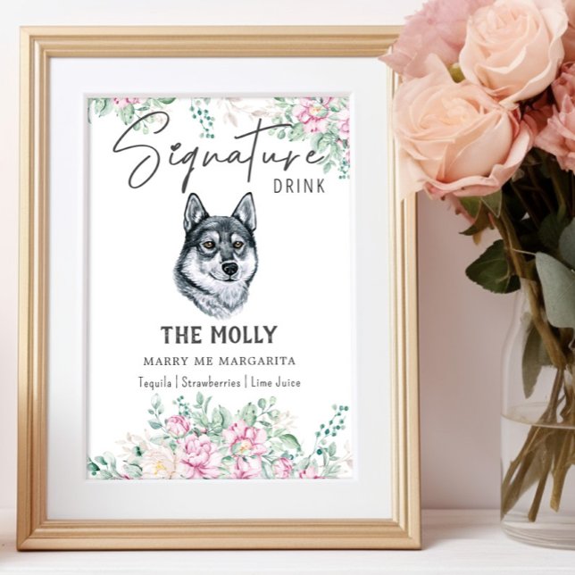Póster Rótulo de bebida Husky Dog Signature (Subido por el creador)