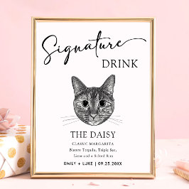 Póster Rótulo de bebida por Boda de gatos con pestañas