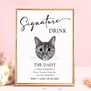 Póster Rótulo de bebida por Boda de gatos con pestañas
