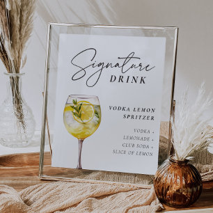 Póster Rótulo de bebida Vodka Lemon Spritzer Signature