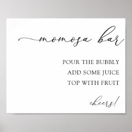 Póster Rótulo de bebidas Baby Shower Momosa Bar