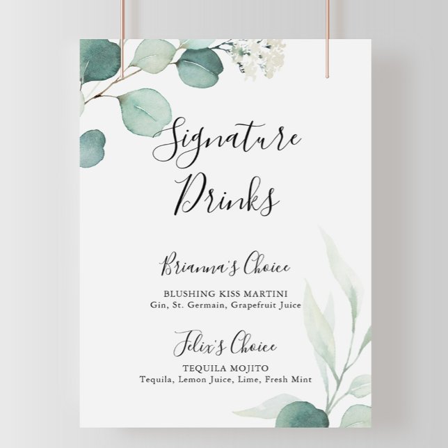 Póster Rótulo de bebidas con alcohol de eucalipto verde d (Subido por el creador)