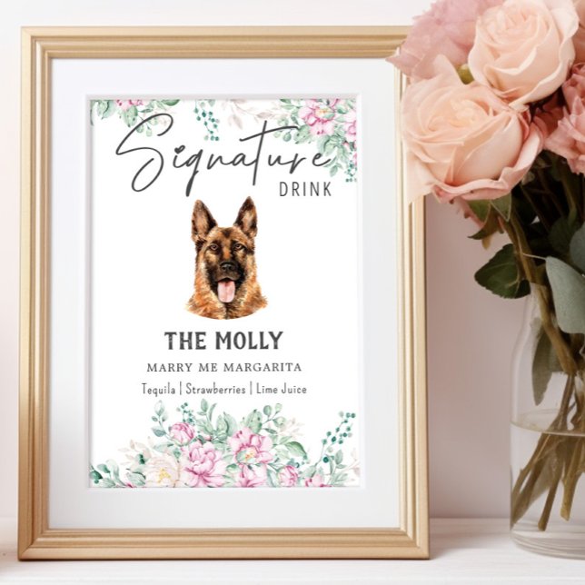 Póster Rótulo de bebidas con firma de perro pastor alemán (Subido por el creador)