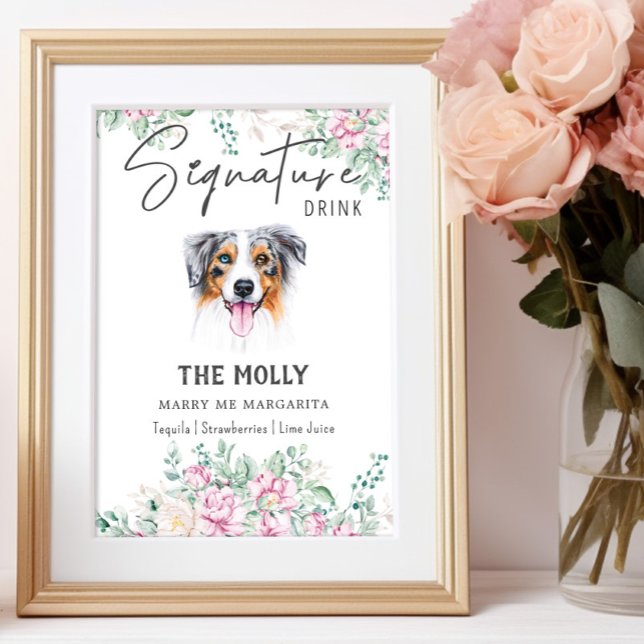 Póster Rótulo de bebidas con firma de perro pastor austra (Subido por el creador)