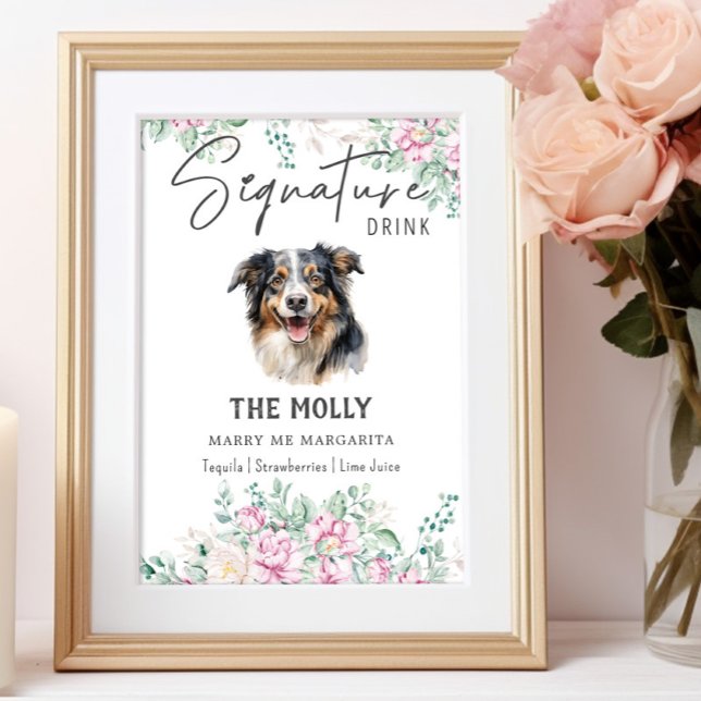 Póster Rótulo de bebidas con firma de perro pastor austra (Subido por el creador)