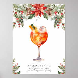 Póster Rótulo de bebidas con firma para navidades
